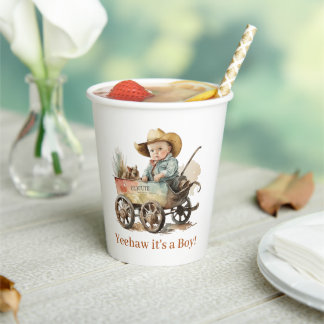 Baby Cowboy Baby Dusche Pappbecher