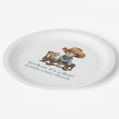 Baby Cowboy Baby Dusche Pappteller (Schrägansicht)