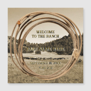 Baby-Cowboy/Cowgirl-Ankündigung Magnetkarte