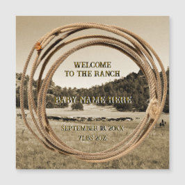 Baby Cowboy/Cowgirl Announcement Magnetic Card Magnetkarte