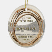 Baby Cowboy oder Cowgirl-Ankündigung Keramik Ornament (Links)