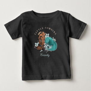 Baby Cowgirl Cowboy Stiefel mit türkisfarbenem bra T-shirt