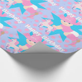 Baby Cowgirl Happy Birthday Polka Dot Geschenkpapier (Ecke)