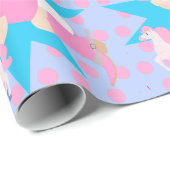 Baby Cowgirl Happy Birthday Polka Dot Geschenkpapier (Rolleneckpunkt)