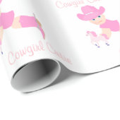 Baby-Cowgirl mit rosa Hut-und Geschenkpapier (Rolleneckpunkt)
