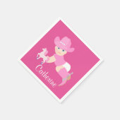 Baby Cowgirl mit rosa Hut und Stiefel Party Serviette (Ecke)