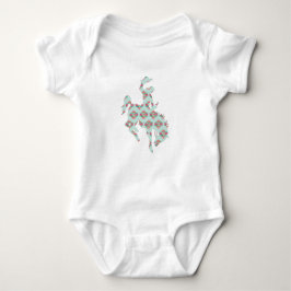 Baby Cowgirl Pink Turquoise Bronc Rodeo Aztec West Baby Strampler