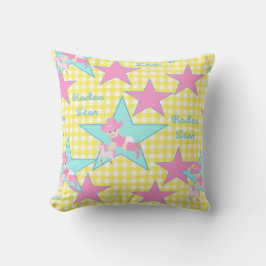 Baby Cowgirl Rodeo Star Yellow Karo Kissen