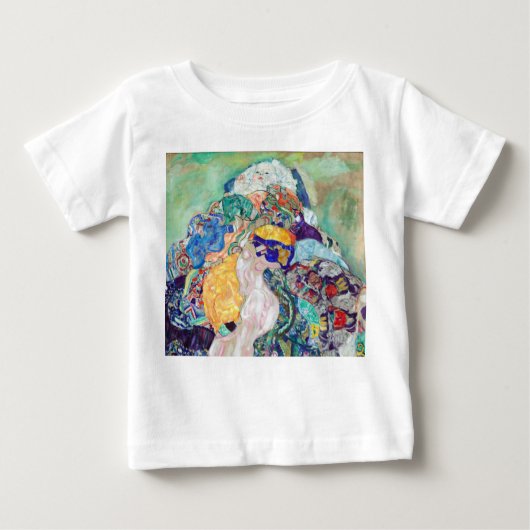 Baby Cradle Malerei von Gustav Klimt Baby T-shirt (Vorderseite)