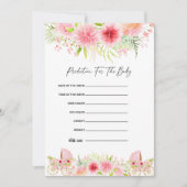 Baby Crib Blume Kinderdusche Vorhersagen für Baby Einladung (Vorderseite)