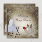 Baby Crib Neutral Holiday Baby Dusche Einladung (Vorne/Hinten)