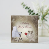 Baby Crib Neutral Holiday Baby Dusche Einladung (Stehend Vorderseite)