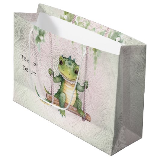 Baby Crocodile Geschenktasche Große Geschenktüte (Vorderseite Schrägansicht)