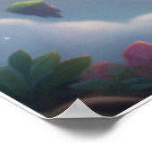 Baby Crystal Dragon | Cute Fantasy Art Poster (Ecke)