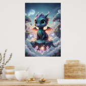 Baby Crystal Dragon | Cute Fantasy Art Poster (Küche)