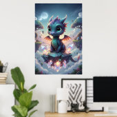 Baby Crystal Dragon | Cute Fantasy Art Poster (Heimbüro)