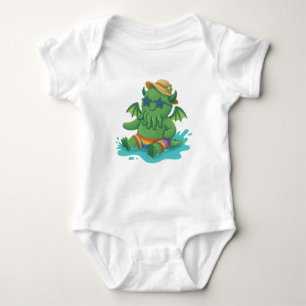 Baby Cthulhu plantscht im Wasser Strampler