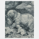 Baby Cub und Mama Polar Bear Fleecedecke (Vorderseite)