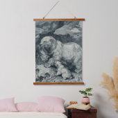 Baby Cub und Mama Polar Bear Wandteppich Mit Holzrahmen (Schlafzimmer)