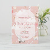 Baby Cupid Animals Baby Shower Invitation Einladung (Stehend Vorderseite)