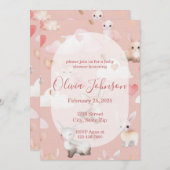 Baby Cupid Animals Baby Shower Invitation Einladung (Vorne/Hinten)