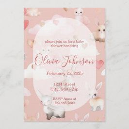 Baby Cupid Animals Baby Shower Invitation Einladung