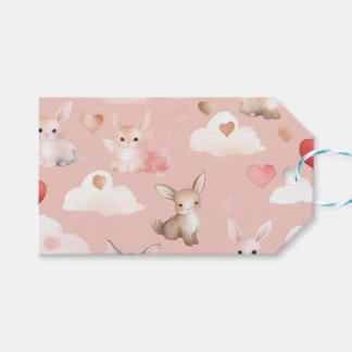 Baby Cupid Animals Gift Tags – Watercolor Pastel Geschenkanhänger