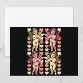 Baby Cupid Coquette bow Retro Valentinstag Einladung (Vorne/Hinten)