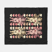 Baby Cupid Coquette bow Retro Valentinstag Fleecedecke (Vorderseite (Horizontal))