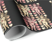 Baby Cupid Coquette bow Retro Valentinstag Geschenkpapier (Rolleneckpunkt)
