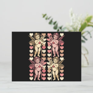 Baby Cupid Kokette Bogen Retro Valentinstag Feiertagskarte