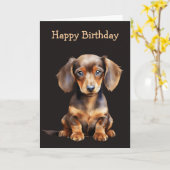 Baby Dachshund Karte (Gelbe Blume)