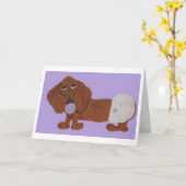 Baby Dachshund Karte (Gelbe Blume)