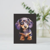 Baby Dachshund Postkarte (Stehend Vorderseite)