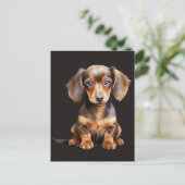 Baby Dachshund Postkarte (Stehend Vorderseite)