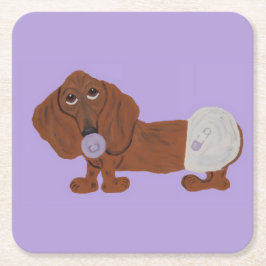 Baby-Dachshund-Welpe Rechteckiger Pappuntersetzer