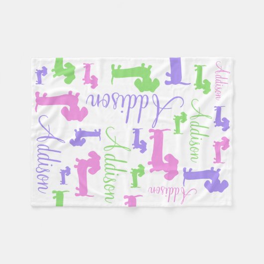 Baby-Dackel-Dackel-Hundedecke personalisiert Fleecedecke (Vorderseite (Horizontal))