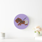 Baby-Dackel Runde Wanduhr (Zuhause)