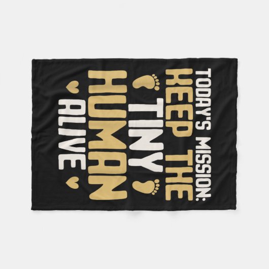 Baby Daddy Keep The Tiny Human Alive Funny New Dad Fleecedecke (Vorderseite (Horizontal))