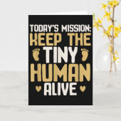 Baby Daddy Keep The Tiny Human Alive Funny New Dad Karte (Gelbe Blume)