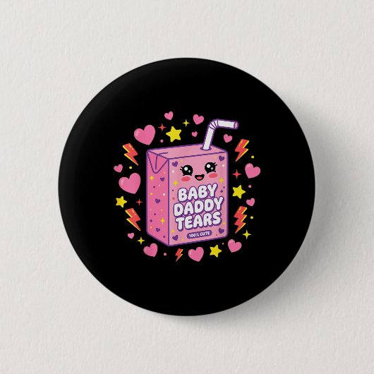 Baby Daddy Tränen Kawaii Saftbox Cute Lustig Button (Vorderseite)