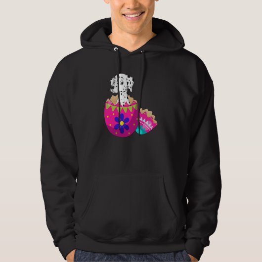 Baby Dalmatian Hatching From Easter Egg Easter Day Hoodie (Vorderseite)