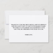 BABY DANK YOU CARD RSVP KARTE (Rückseite)