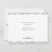 BABY DANK YOU modern luxuriöse Kalligraphie schwar Dankeskarte (Rückseite)