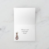 Baby Danke Card mit Blue Elephant, Monkey & T (Innenseite)