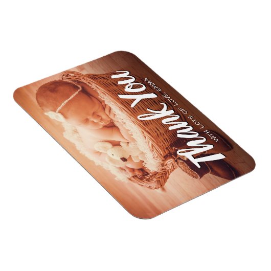 Baby Danke, Custom Foto Magnet (Rechte Seite)