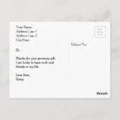 Baby Danke Foto Postkarten (Rückseite)