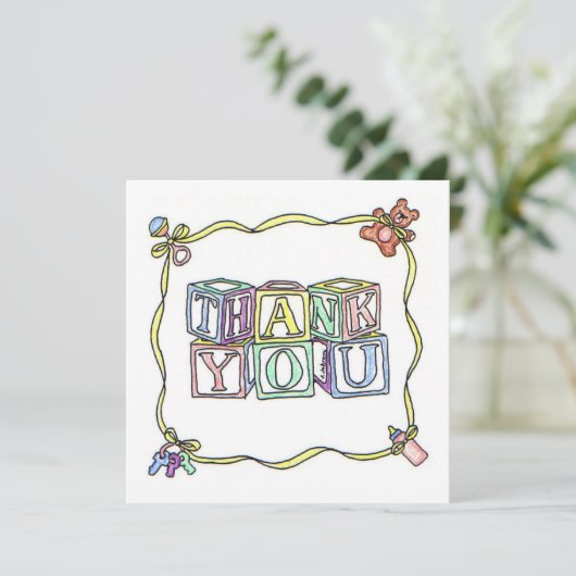 Baby Danke Square Card (Stehend Vorderseite)