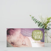 Baby danken Ihnen Natur, Foto-Karten zu überlagern Dankeskarte (Stehend Vorderseite)