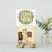 Baby danken Ihnen rustikale Land-Foto-Karten Dankeskarte (Stehend Vorderseite)